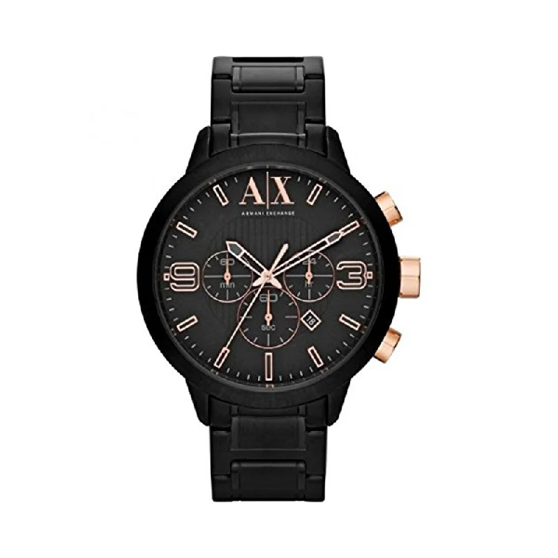 Armani Exchange Atlc Chronograph Black Dial Black Ion-Plated Mens Watch AX1350