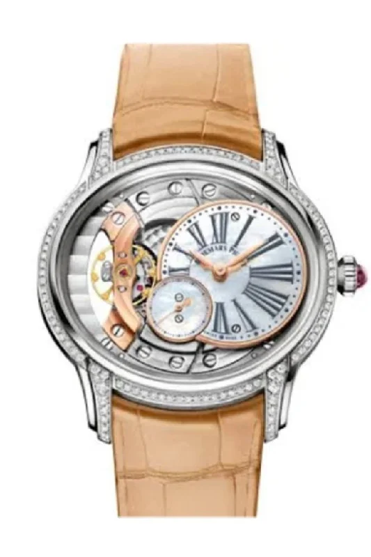 Audemars Piguet Millenary 39.50mm White Mother Of Pearl Dial Hand Wind Ladies Watch 77247BC.ZZ.A813CR.01