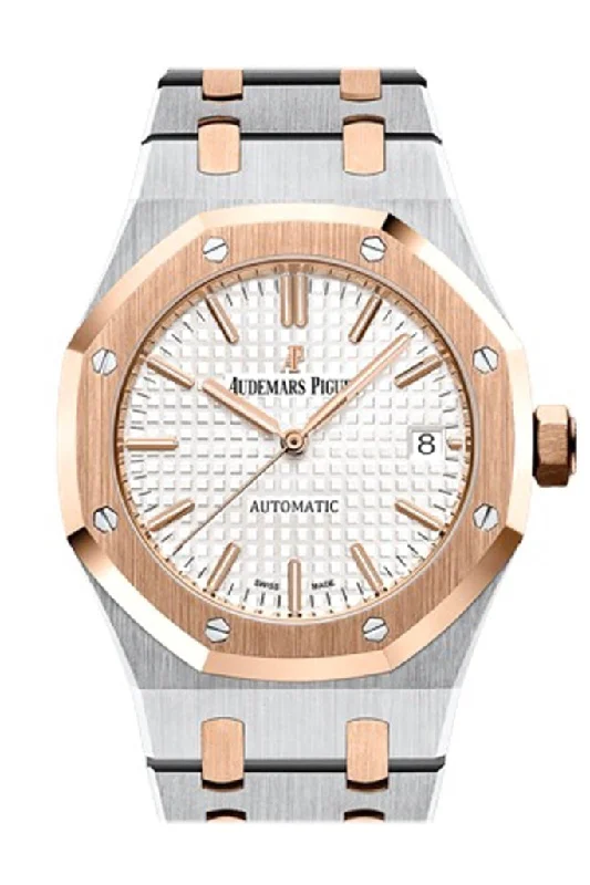 Audemars Piguet Royal Oak 37mm Silver Dial Automatic Two Tone Midsize Watch 15450SR.OO.1256SR.01