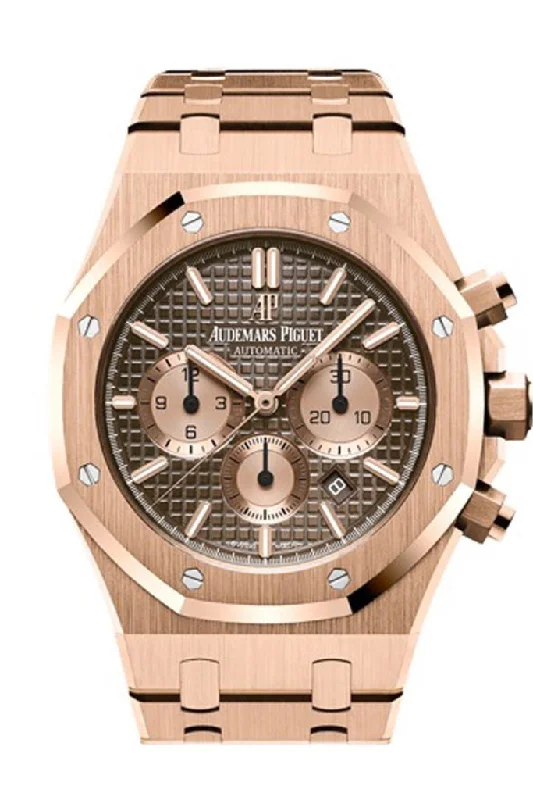 Audemars Piguet Royal Oak 41mm Brown Dial 18K pink gold Bracelet Men's Watch 26331OR.OO.1220OR.02 DCM