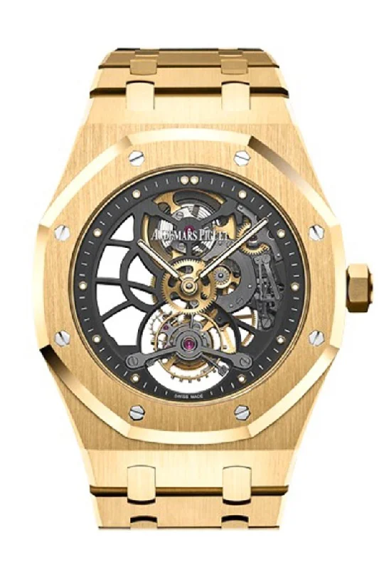 Audemars Piguet Royal Oak 41mm Tourbillon Extra- Thin Slate Grey Skeleton Dial 18K Yellow Gold Men's Watch 26513BA.OO.1220BA.01