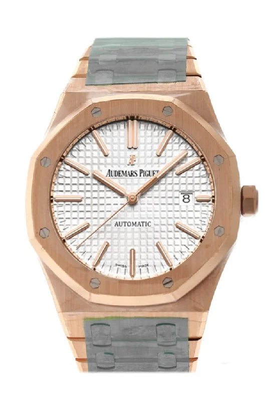 Audemars Piguet Royal Oak 41mm White dial Pink Gold Watche 15400OR.OO.1220OR.02