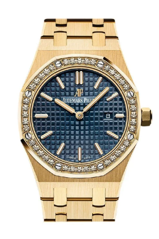 AUDEMARS PIGUET Royal Oak 33 Blue Dial Ladies 18 Carat Yellow Gold Watch 67651BA.ZZ.1261BA.02