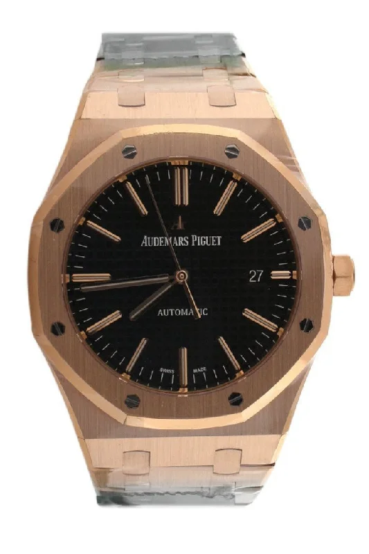 Audemars Piguet Royal Oak 41 Black dial Pink Gold Watch 15400OR.OO.1220OR.01