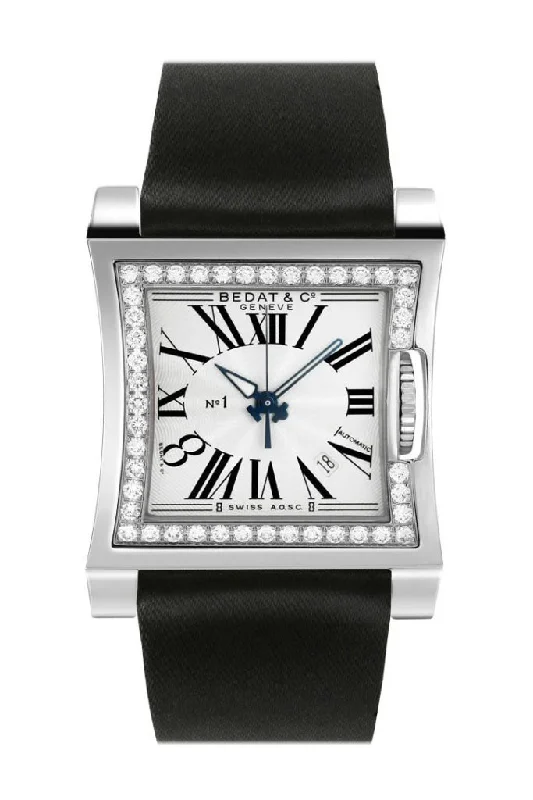 Bedat No. 1 Silver Dial Diamond Black Satin Unisex Watch 114.030.100