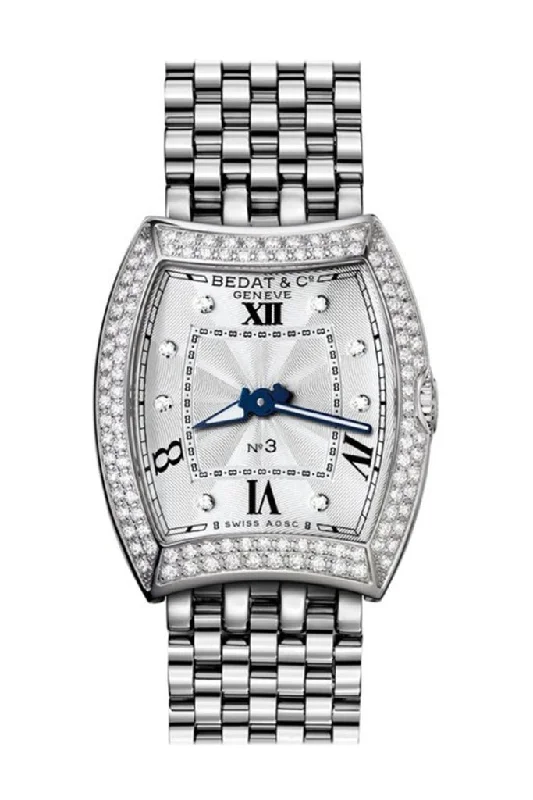 Bedat No. 3 Silver Dial Diamond Bezel Stainless Steel Ladies Watch 316.031.109