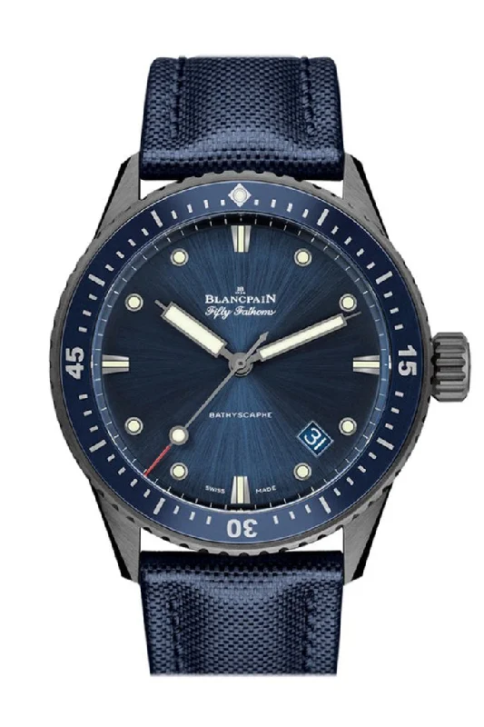 Blancpain Fifty Fathoms Bathyscaphe Automatic Blue Dial Men's Watch 5000-0240-O52A