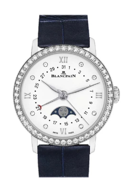 Blancpain Ladies Villeret SS Moonphase With Diamond Bezel 6106-4628-55A