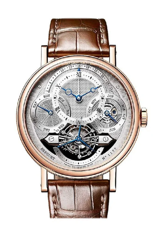 Breguet Classique Tourbillon Quantieme Perpetual Engine Turned Silvered Gold Dial 3797BR1E9WU