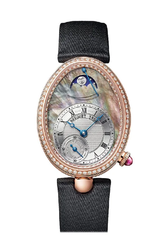 Breguet Reine de Naples Mother of Pearl Dial Rose Gold with Diamond Bezel Black 8908br5t864d00d