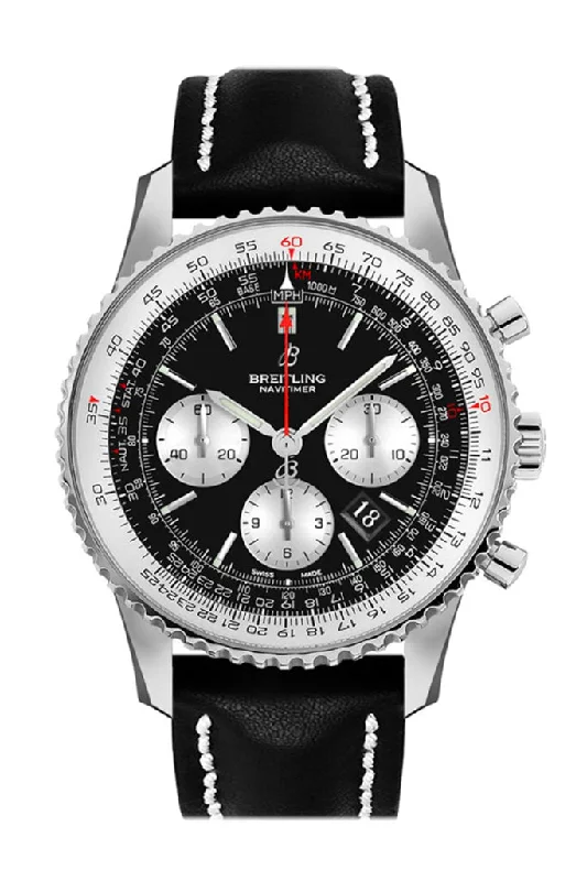 Breitling Navitimer 01 Black Leather Tang AB0121211 B1X1