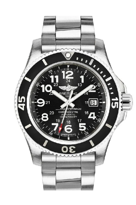 Breitling Superocean II 44 Black Dial Steel Men's Watch A17392D7 B1A1