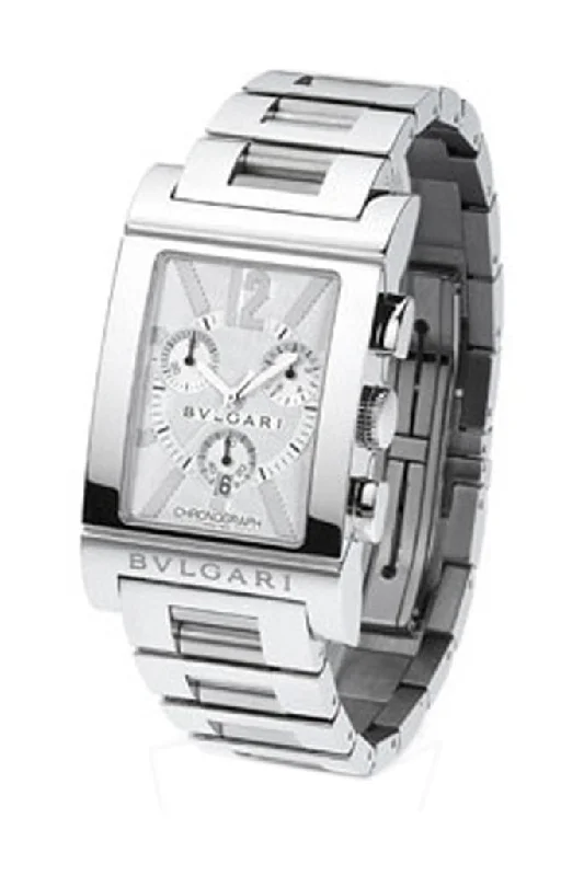 Bulgari Rettangolo Chronograph 49mm Steel Bracelet Silver Dial RTC49C6LSSD