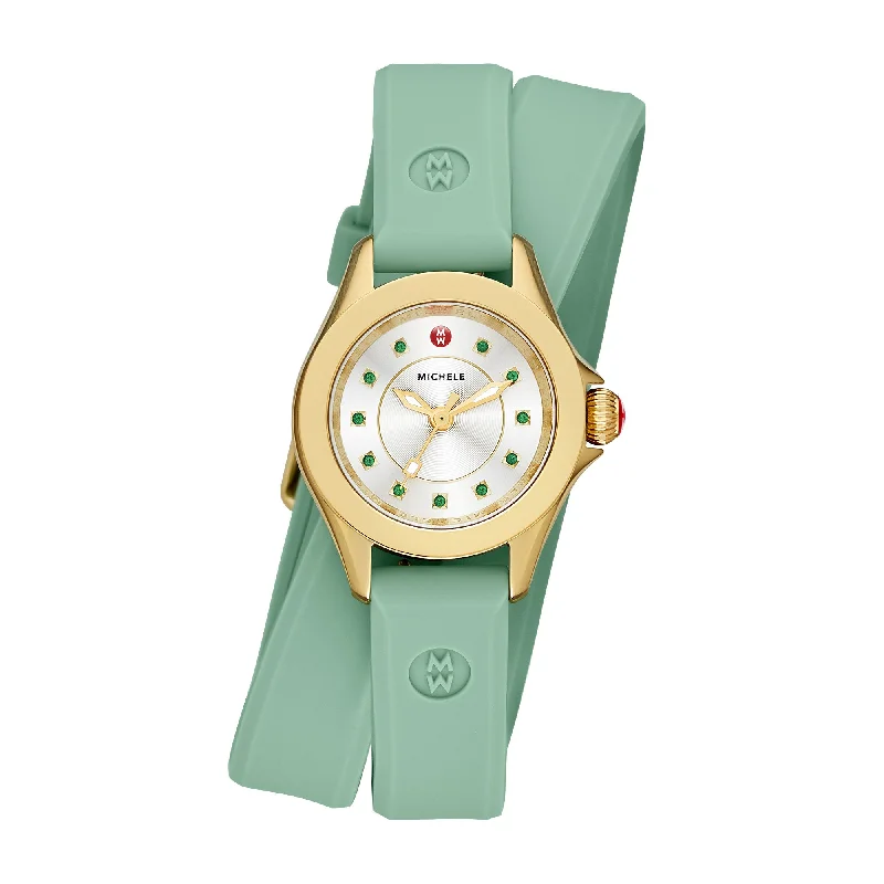 Cape Mini Gold Tone Green Watch