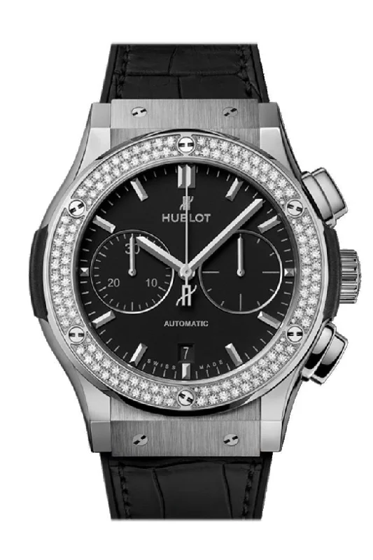 Hublot Classic Fusion Black Dial Chronograph Titanium Automatic Men's Watch 521.NX.1171.LR