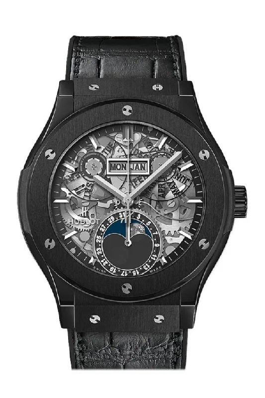 Hublot Classic Fusion Aerofusion Moonphase Black Magic Automatic Silver Dial Men's Watch 547.CX.0170.LR