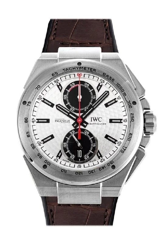 IWC Ingenieur Silver Dial Chrono Leather Strap Automatic 45mm Men's  Watch IW378505