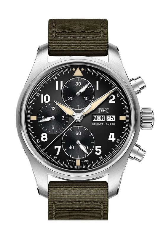 IWC Pilot Spitfire Chronograph Automatic Black Dial Men's Watch IW387901