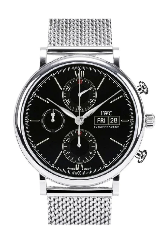 IWC Portfonio Chronograph Automatic Black Dial Steel 42mm Men's Watch IW391010