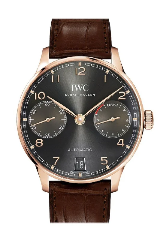 IWC Portugeiser Slate Grey Dial 18K Rose Gold Automatic 42mm Men's Watch IW500702