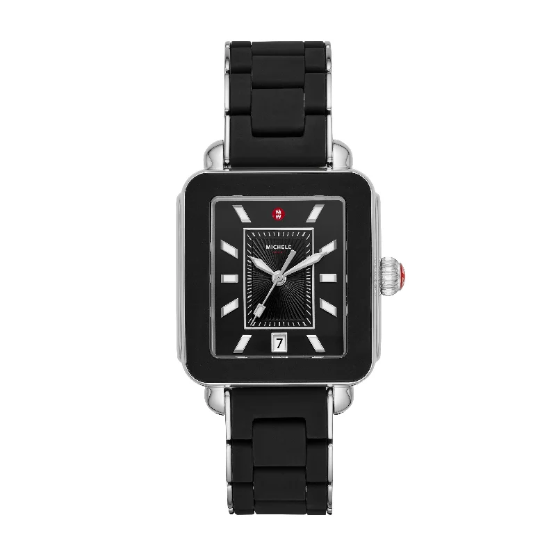 Deco Sport Silver Black Wrapped Silicone Watch