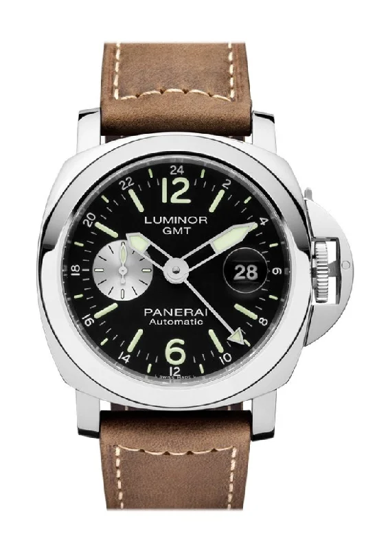 Panerai Luminor Gmt Automatic Acciaio 44mm Black Dial Men's Watch Pam01088