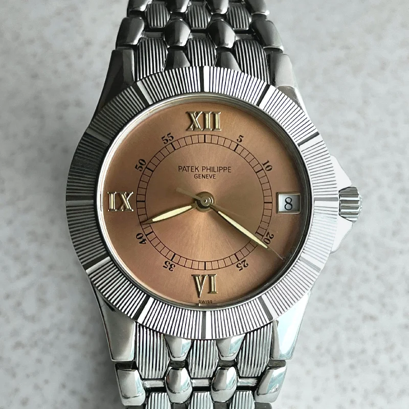 Patek Philippe Neptune Salmon Dial Watch, Steel