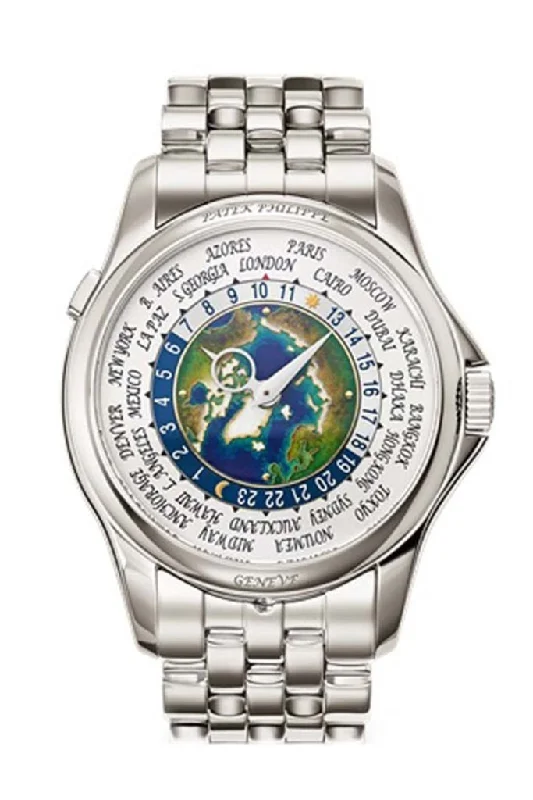 Patek Philippe Complications  World Time Automatic Blue Dial Men's Platinum Watch 5131/1P-001