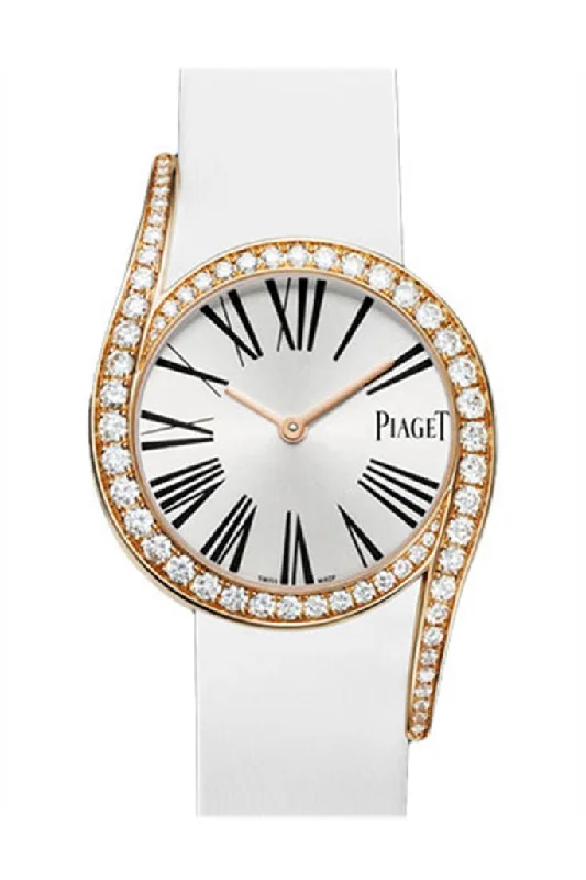 Piaget Limelight Silver Dial 18kt Rose Gold Diamond Ladies Watch GOA38161