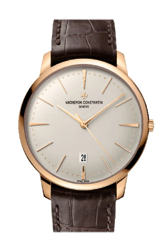 Vacheron Constantin Patrimony Silver Dial Rose Gold Men's Watch 85180/000R-9248