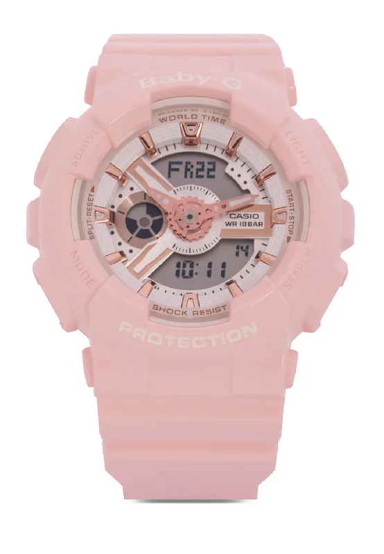 Casio Baby-g BA-110RG-4A Digital Analog Rubber Strap Watch For Women