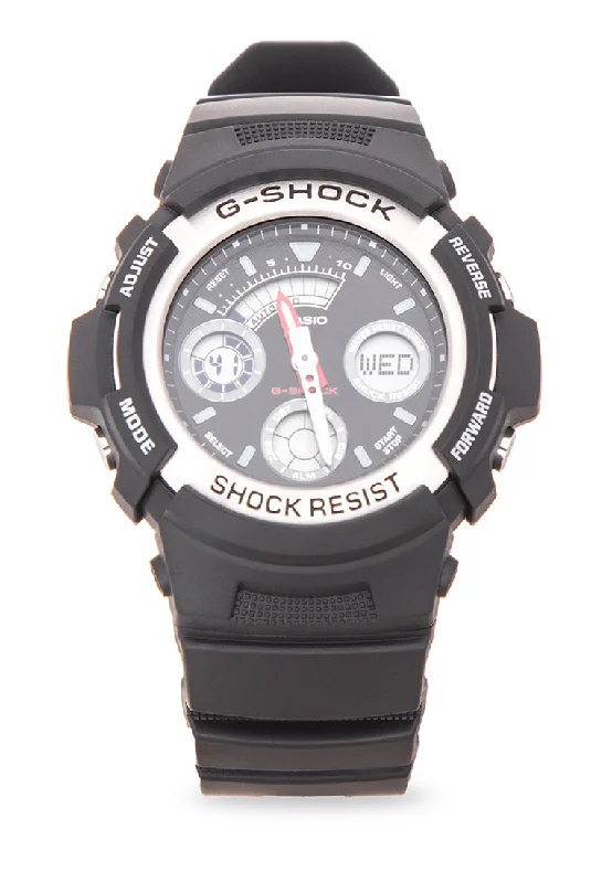 Casio G-shock AW-590-1A Digital Analog Rubber Strap Watch For Men