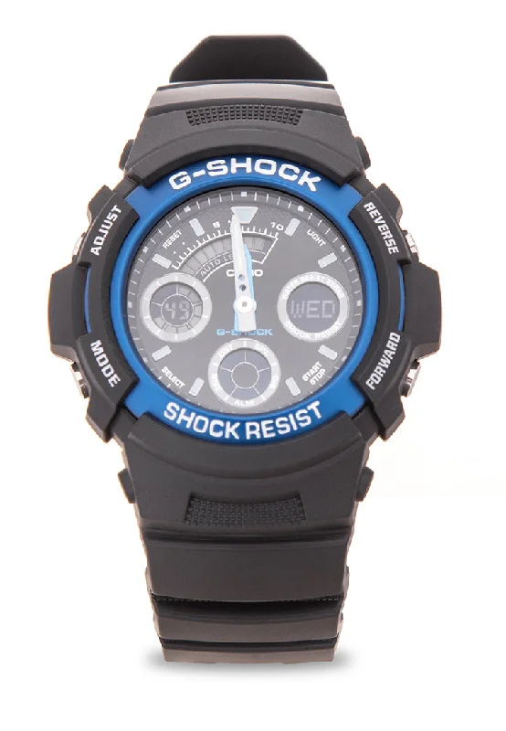 Casio G-shock AW-591-2ADR Digital Analog Rubber Strap Watch For Men