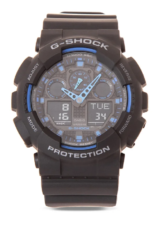 Casio G-shock GA-100-1A2 Digital Analog Rubber Strap Watch For Men