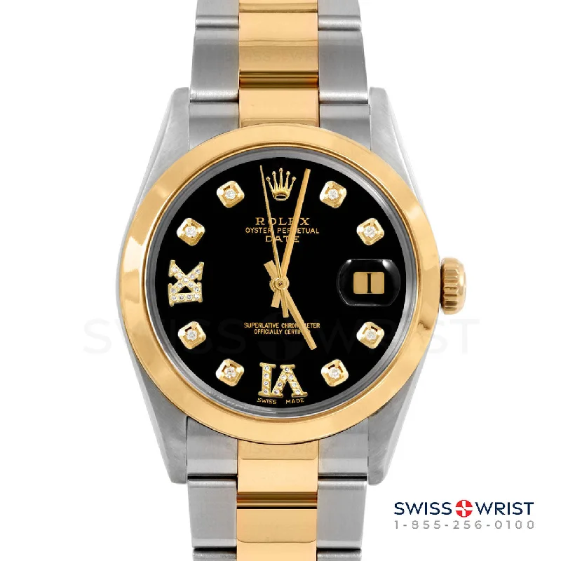 Rolex Date 34mm | 1500-TT-BLK-8DR69-SMT-OYS