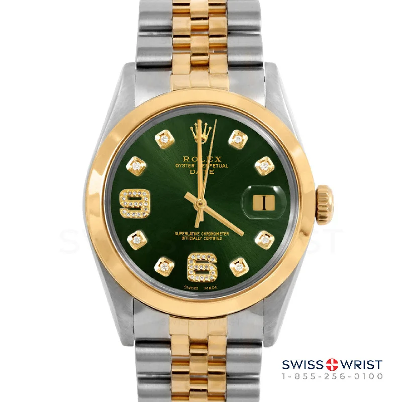 Rolex Date 34mm | 1500-TT-GRN-8DA69-SMT-JBL