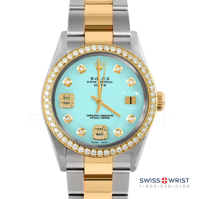 Rolex Date 34mm | 1500-TT-TRQ-8DA69-BDS-OYS