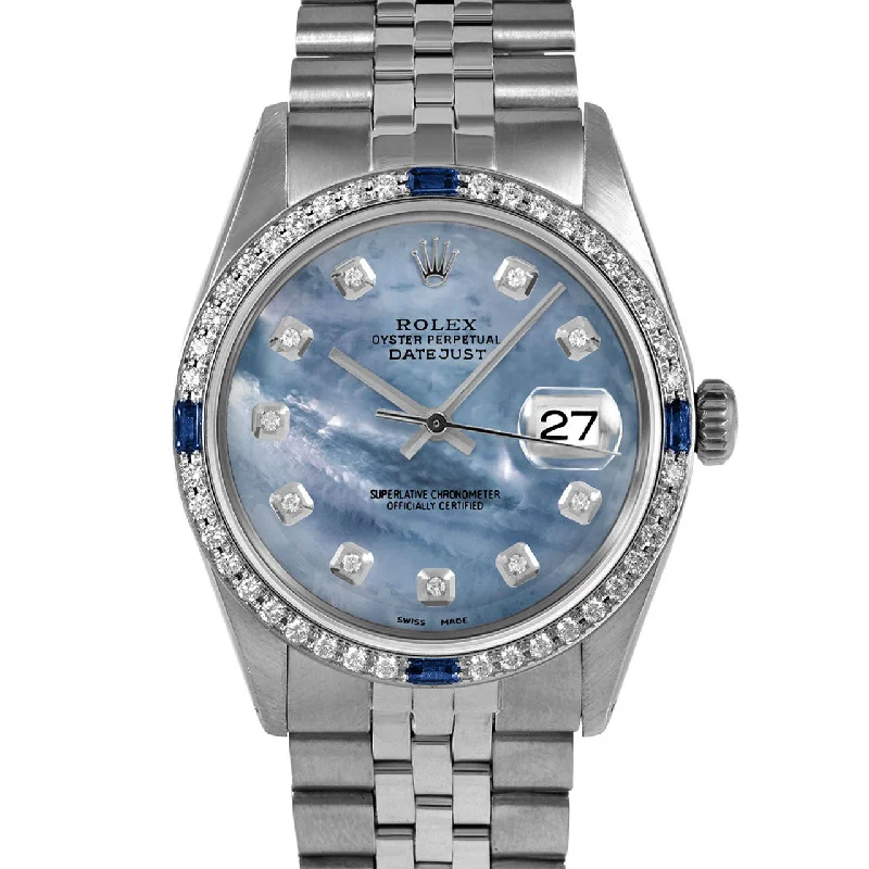 Rolex Datejust 36mm | 1601-SS-BLMOP-DIA-AM-4SPH-JBL