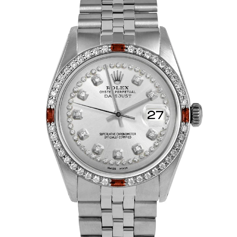 Rolex Datejust 36mm | 1601-SS-SLV-STRD-4RBY-JBL