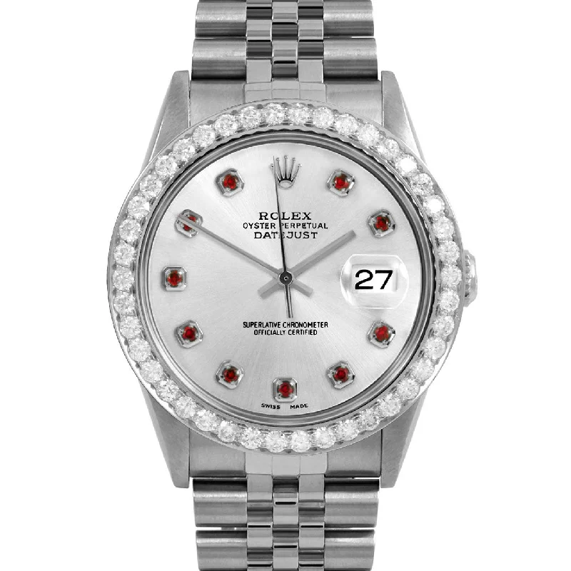 Rolex Datejust 36mm | 16234-SLV-RBY-AM-25CT-JBL