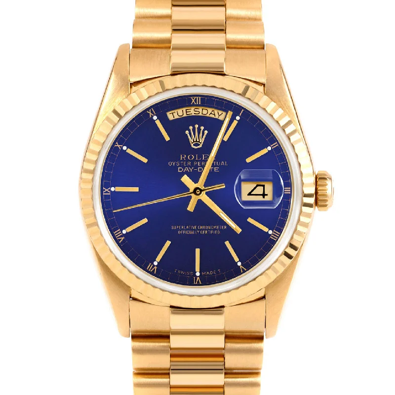 Rolex Day-Date 36mm | 18238-BLU-STK-FLT-PRS