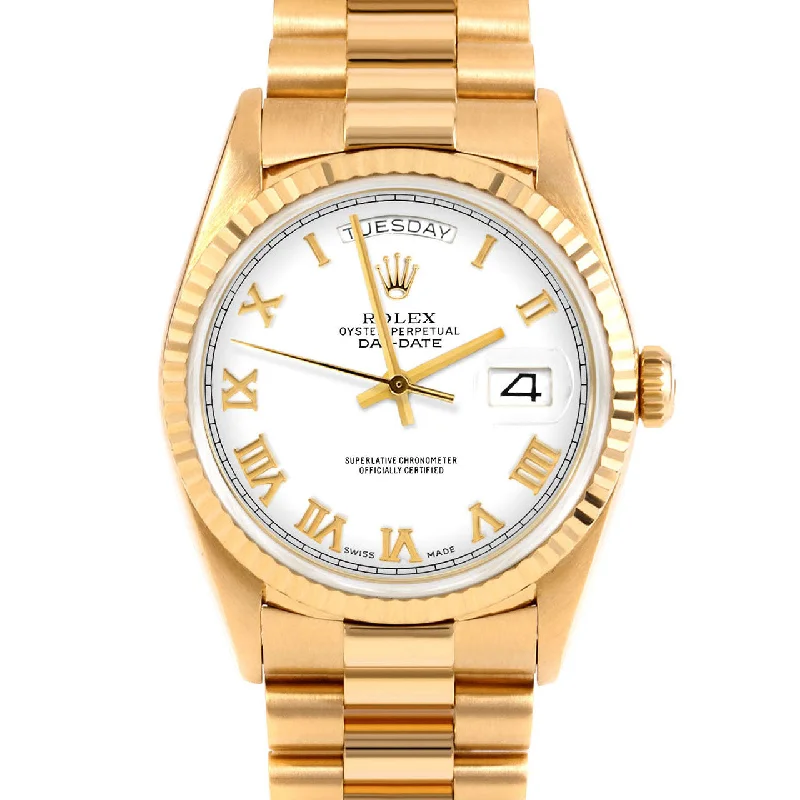 Rolex Day-Date 36mm | 18238-WHT-ROM-FLT-PRS