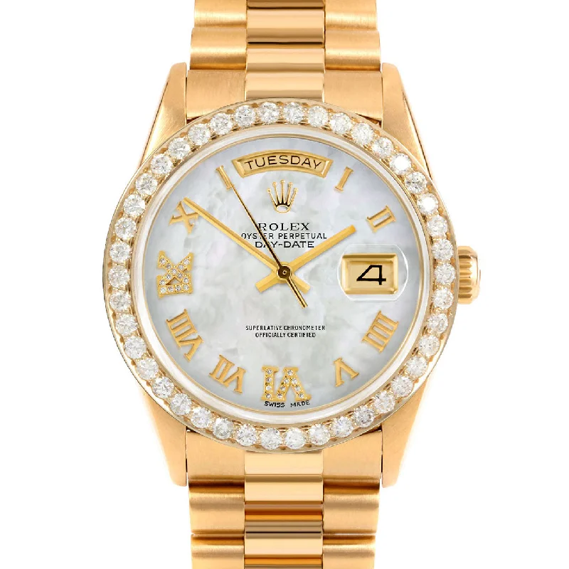 Rolex Day-Date 36mm | 18238-WMOP-RDR69-25CT-PRS