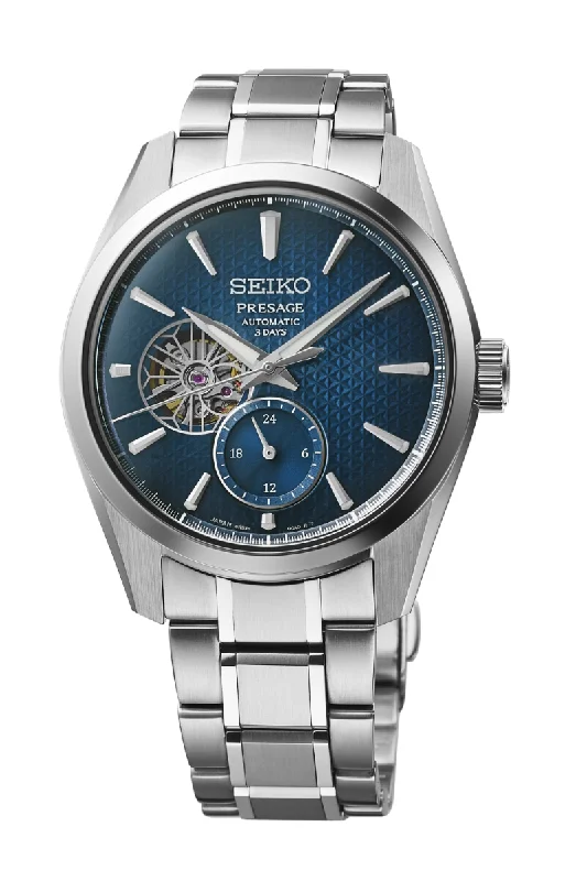 Seiko Presage Sharp Edged Series Open Heart Dual Time SPB417