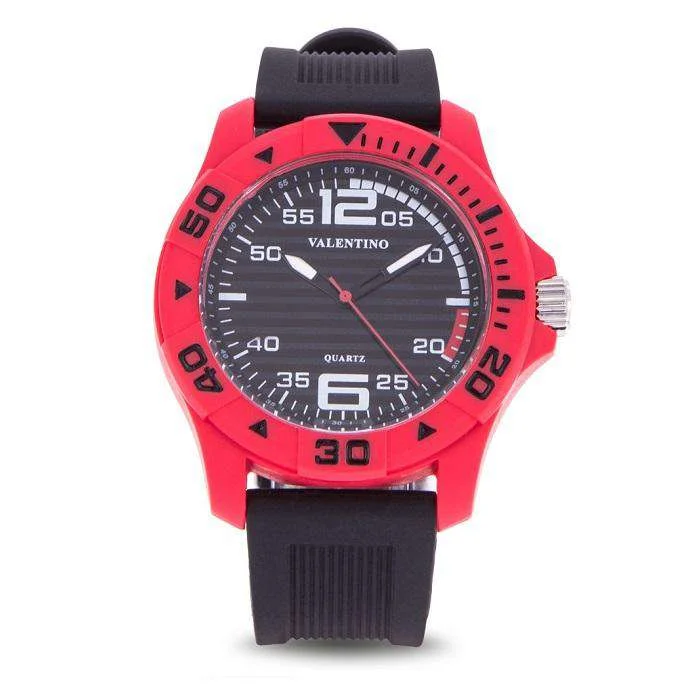 Valentino 20122097-RED CASE BLACK RUBBER STRAP  Watch for Men