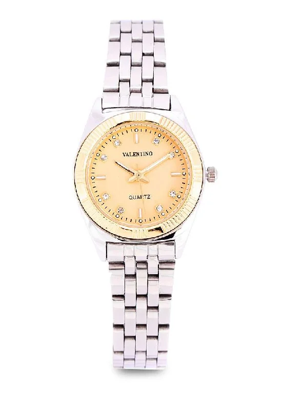 Valentino 20122250-GOLD DIAL Silver Watch for Women