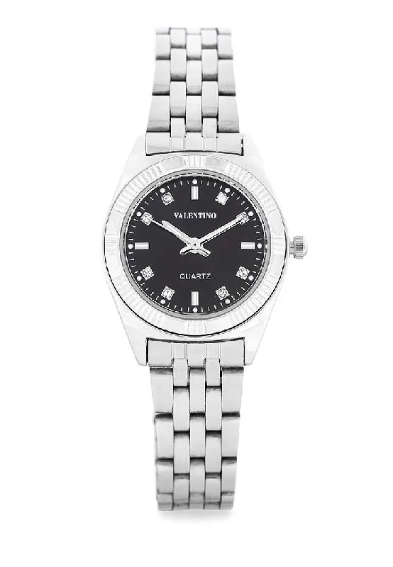 Valentino 20122252-BLACK DIAL Silver Watch for Women