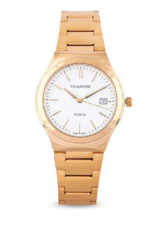 Valentino 20122264-WHITE DIAL - NUMBER Gold Stainless Watch for Women