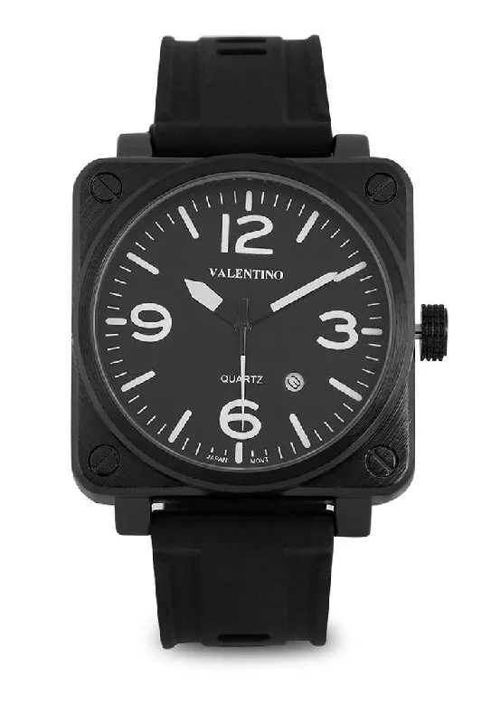 Valentino 20122292-BLK STP-BLK DL Rubber Strap for Men