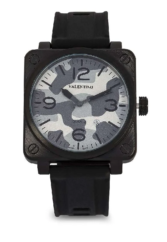 Valentino 20122292-BLK STP-GREY DL Rubber Strap for Men